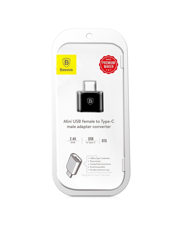 Дополнительное изображение книги «Baseus USB to USB Type-C Adapter 2.4A (Black)»