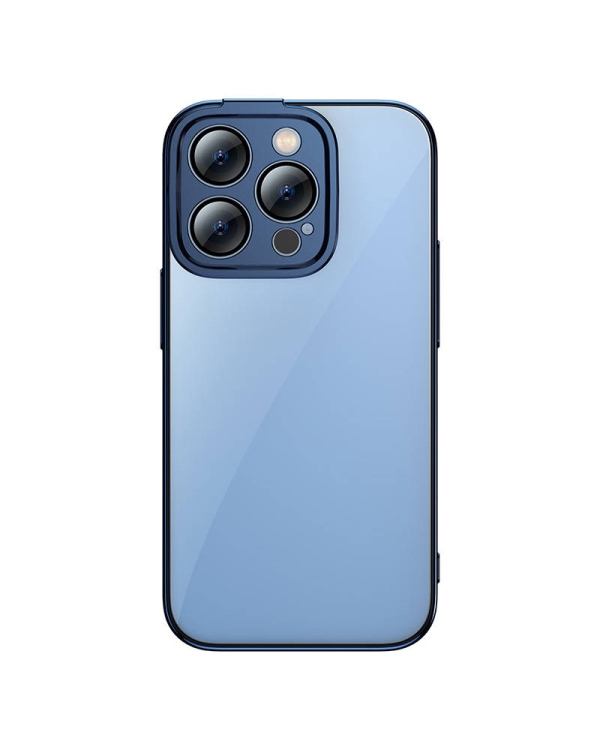 Baseus Набор из прозрачного чехла с блестками и закаленного стекла для iPhone 14 Pro Max (синий)