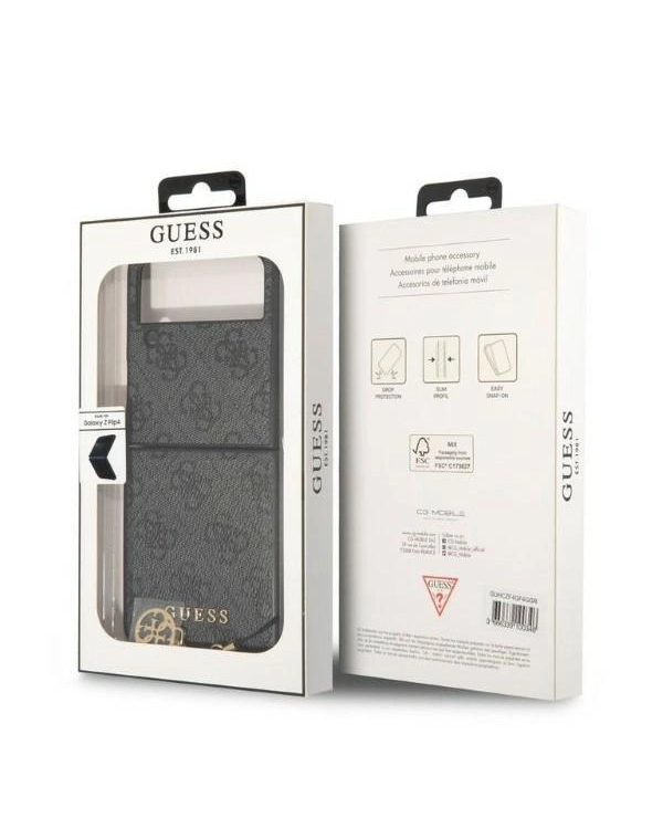 Guess GUHCZF4GF4GGR F721 Z Flip 4 gray|gray hardcase 4G Charms Collection