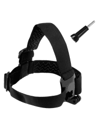 Headband for GoPro, DJI Osmo Action, EKEN, SJCam, Insta360 sports cameras + long mounting screw black