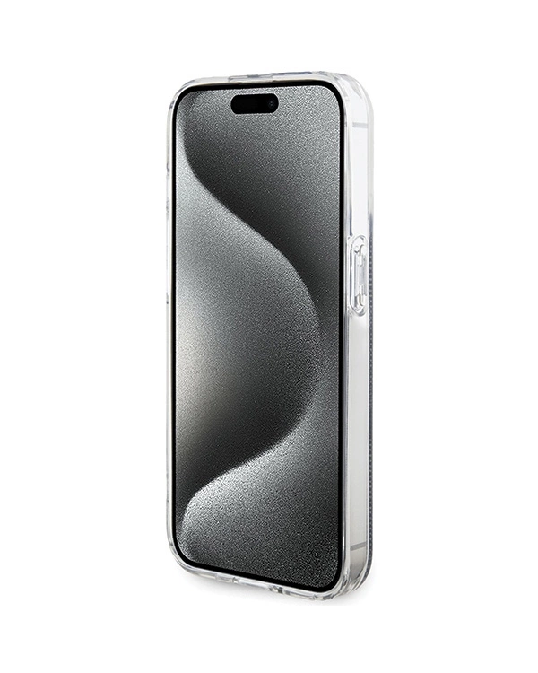 Guess IML 4G Gold Stripe case for iPhone 15 Pro Max - black