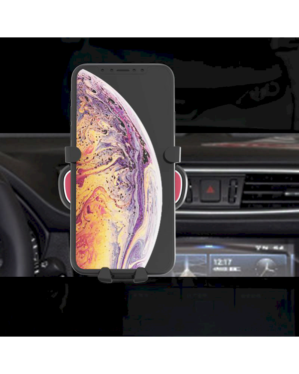 Gravity smartphone car holder for air vent with air freshener black (YC06)
