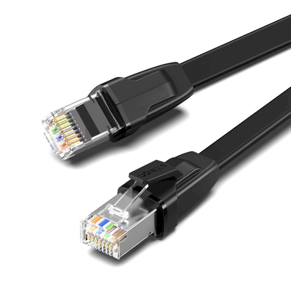 Обложка книги «UGREEN NW134 Cat 8 U/FTP Flat Ethernet RJ45 Cable Pure Copper 0.5m (black)»