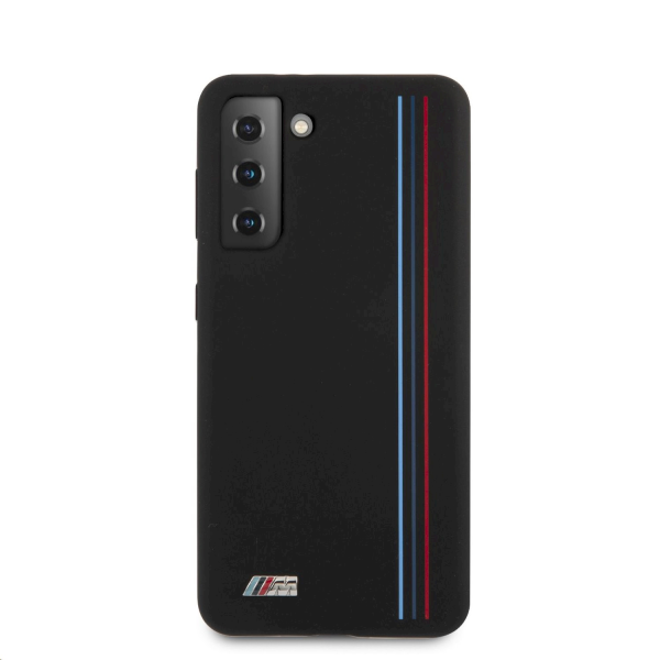 Обложка книги «BMHCS21MSIVTBK BMW Tricolor Lines Silicone Cover for Samsung Galaxy S21+ Black»