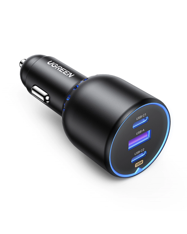 Автомобильное зарядное устройство Ugreen CD293 2x USB-C PD и 1x USB-A 130 Вт - черный