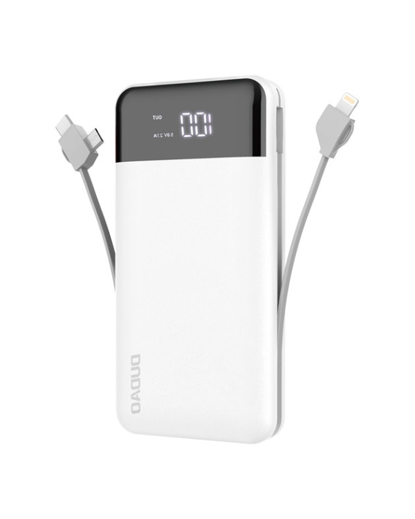 Dudao K1Pro powerbank 20000mAh with built-in cables white (K1Pro-white)