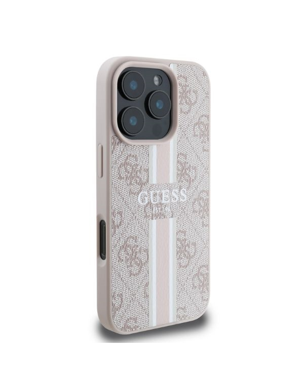 Guess GUHMP16XP4RPSP iPhone 16 Pro Max 6.9" розовый жесткий чехол 4G Printed Stripes MagSafe