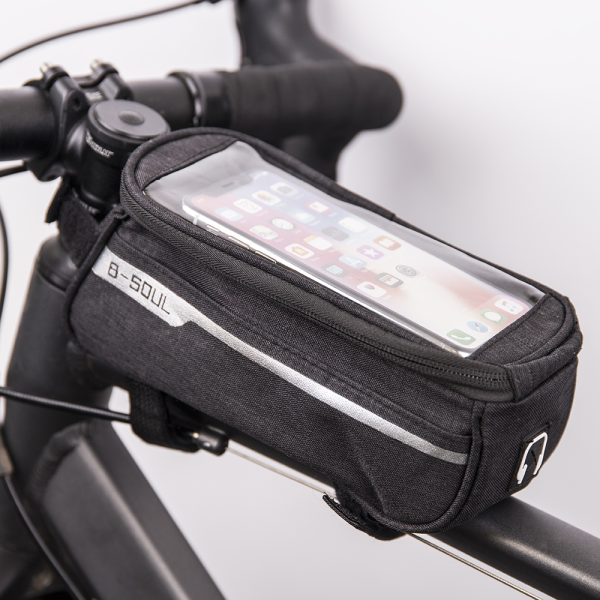 Обложка книги «Waterproof bike frame bag with phone holder black»