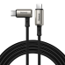 Baseus elbow USB Typ C - USB Typ C cable VOOC Quick Charge Power Delivery 100 W 5 A 1,5 m (USB 3.2 Gen 2 / 4K@60 Hz) black (CATPN-01)