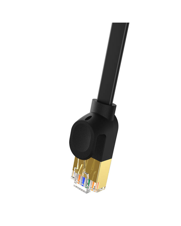 Baseus Cat 7 UTP Ethernet RJ45 Кабель плоский 1 м черный
