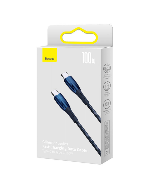 USB-C cable for USB-C Baseus Glimmer Series, 100W, 2m (Blue)