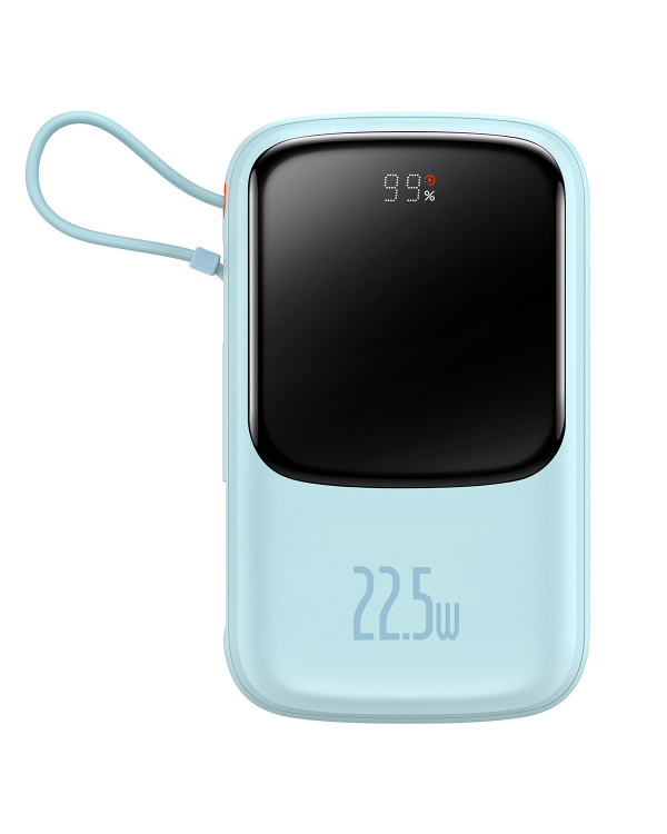 Baseus Qpow power bank 10000mAh built-in USB Type-C cable 22.5W Quick Charge SCP AFC FCP blue (PPQD020103)