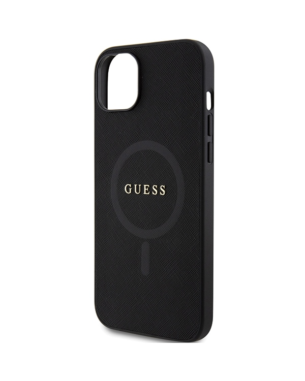 Guess GUHMP15SPSAHMCK iPhone 15 6.1" czarny|black hardcase Saffiano MagSafe