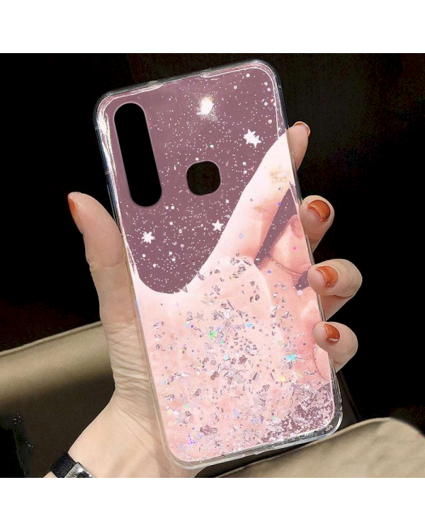Fusion Glue Glitter Back Case Силиконовый чехол для Apple iPhone 7 / 8 / SE 2020 Розовый