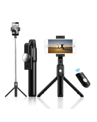 Selfie Stick - with detachable bluetooth remote control and tripod - K10 BLACK