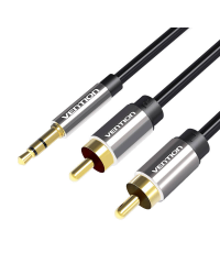 Аудиокабель Vention 3,5 мм Male to 2x RCA Male | 3m | black