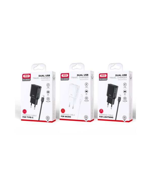 Зарядное устройство XO L92С | 12 Вт | 2,4 А + кабель USB-C 1 м белый
