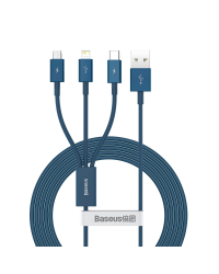 USB cable 3in1 Baseus Superior Series, USB to micro USB / USB-C / Lightning, 3.5A, 1.2m (blue)