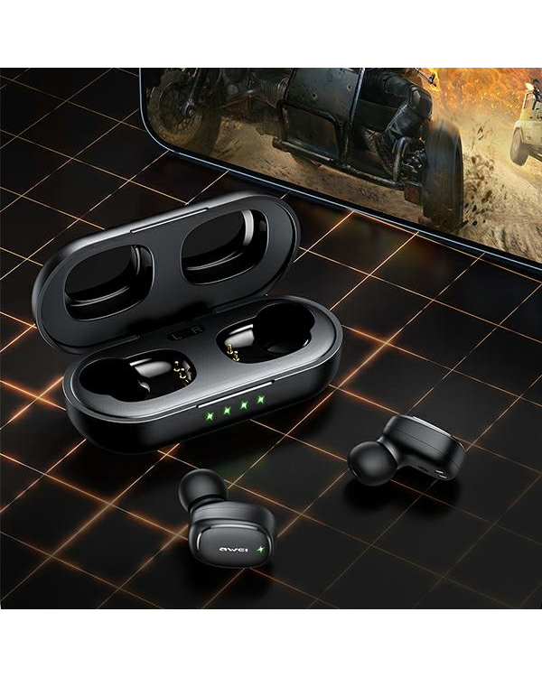 Дополнительное изображение книги «AWEI słuchawki Bluetooth 5.1 T13 Pro TWS + stacja dokująca czarny|black»