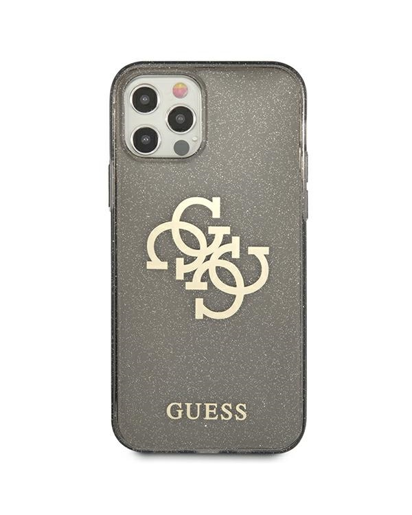 Guess GUHCP12LPCUGL4GBK iPhone 12 Pro Max 6,7" czarny|black hard case Glitter 4G Big Logo