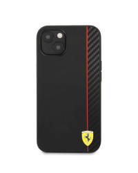 FESAXHCP13MBK Ferrari Smooth and Carbon Effect Hard Case for iPhone 13 Black