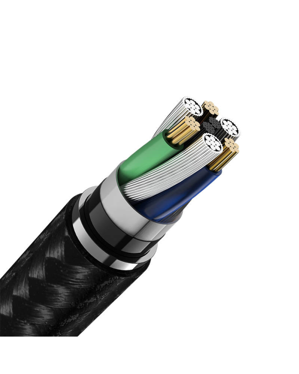 Кабель VFAN L11 mini jack 3,5 мм AUX, 1 м, позолоченный (серый)