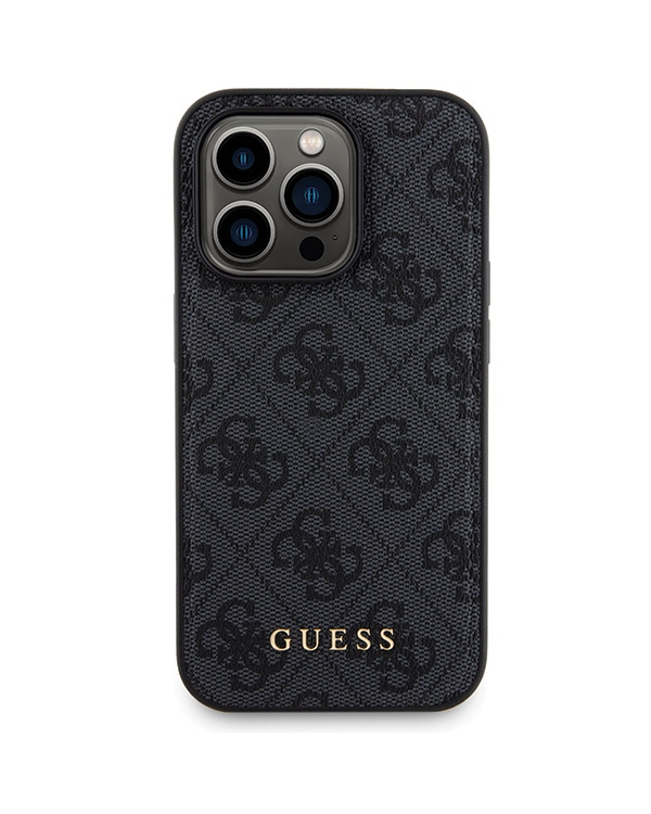 Zestaw Guess GUBPM5P15L4GEMGK iPhone 15 Pro 6.1" hardcase + Powerbank 5000mAh MagSafe czarny|black 4G Metal Logo