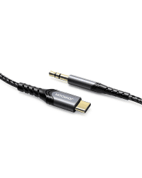 Joyroom stereo audio AUX cable 3,5 mm mini jack - USB Type C for smartphone 1 m black (SY-A03)