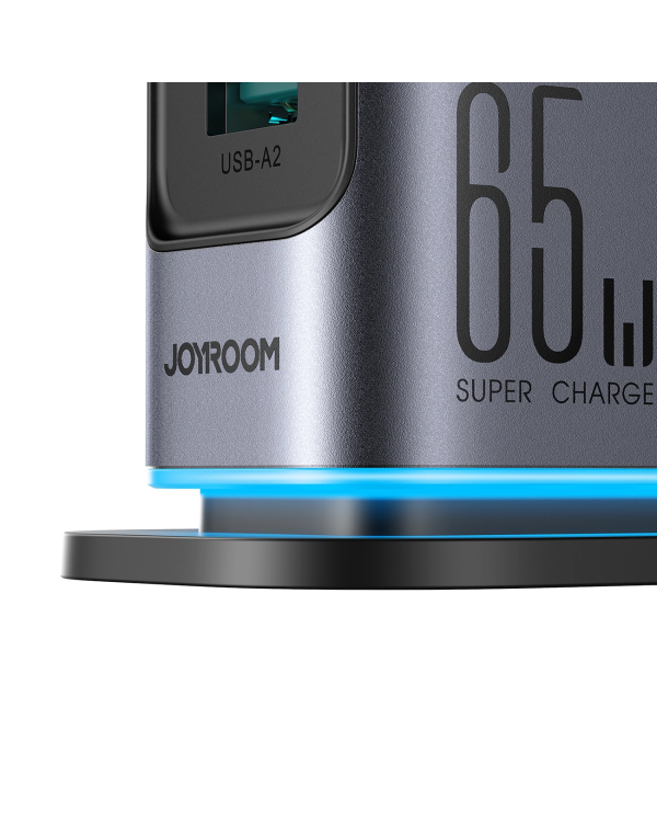Joyroom JR-TCM02 многопортовое GaN зарядное устройство 65 Вт ЕС | 4x USB-C | 2x USB-A | серый