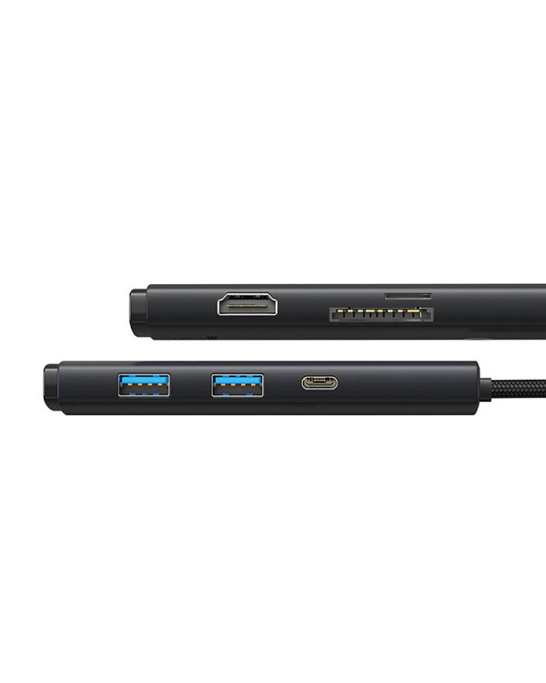 Хаб Baseus OS Lite 6-Port (Type-C to HDMI+USB3.0*2+PD+SD|TF) (черный
