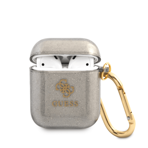 Обложка книги «GUA2UCG4GK Guess 4G TPU Glitter Case for Airpods 1/2 Black»
