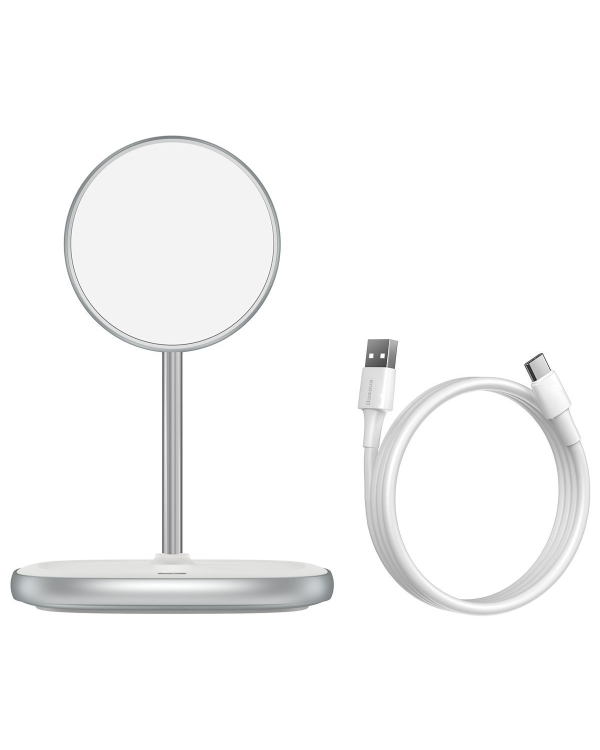 Baseus Swan MagSafe Magnetic Stand with Wireless Charger for iPhone 12 (white)