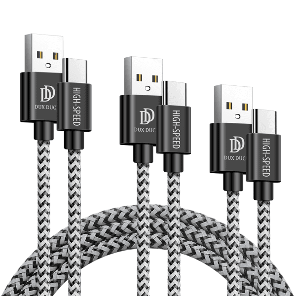 Обложка книги «Dux Ducis K-ONE Series set 5x USB - USB Type C nylon cable (2x 1 m, 2x 2 m, 1x 3 m) 2 A black»