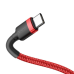 Плетеный нейлоновый кабель Baseus CATKLF-G09 USB-C | PD | PD2.0 | 60W | 20V | 3A | QC3.0 | 1м красный