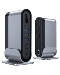 Baseus multifunctional HUB 3x USB 3.2 Gen 1 / 2x USB Type C / SD and micro SD card reader / AUX / 2x DisplayPort / 2x HDMI / RJ45 1 Gbps gray (CAHUB-HG0G)