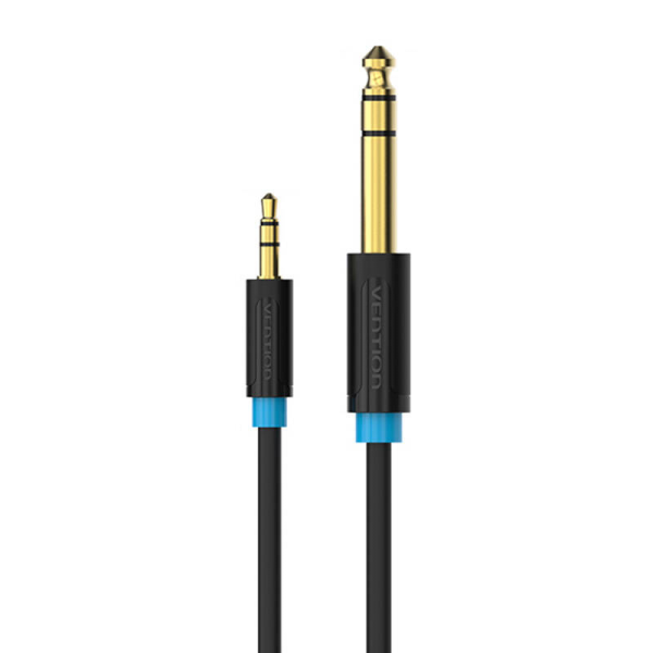 3,5 мм TRS Male to 6,35 мм Male Audio Cable 3m Vention BABBI (черный)