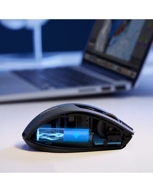 Оптическая беспроводная мышь Ugreen USB 2,4 ГГц 4000 DPI черная (MU006)