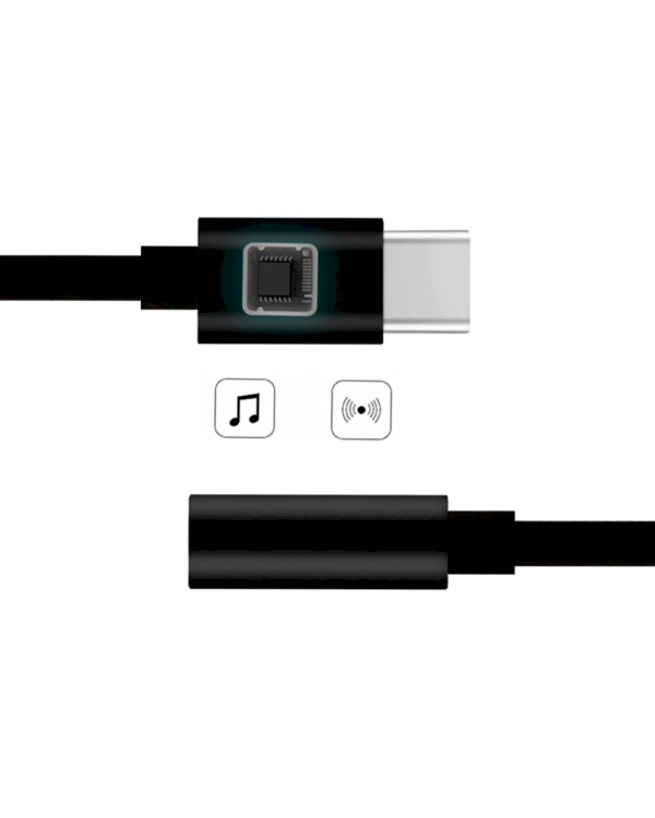 USB Type C to 3.5 mm mini jack Female Adapter black
