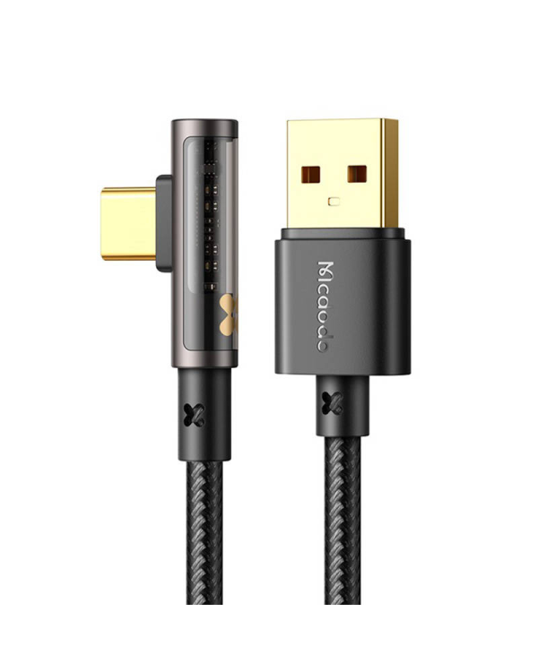 Mcdodo CA-3380 USB to USB-C Prism 90 degree cable, 6A, 1.2m (black)