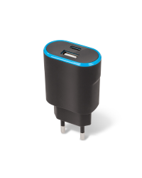Forever TC-03 charger 1x USB 1x USB-C 3,1A black
