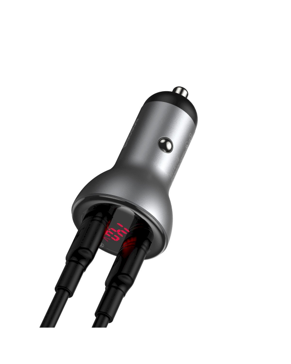 Baseus CCBX-B0G автомобильная зарядка USB-C / USB / 3A / 45W / Quick Charge 3.0 серебряная