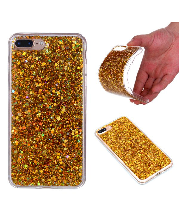 Fusion Gold Sequins Back Case Силиконовый чехол для Apple iPhone X / XS Золотой