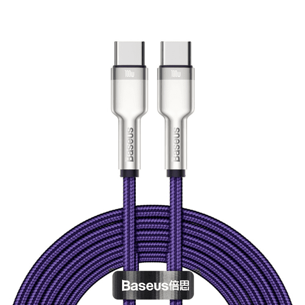 Baseus Cafule Series Metal Data USB Type C - USB Typ C Cable Power Delivery 100 W (20 V / 5 A) 2 m violet (CATJK-D05)