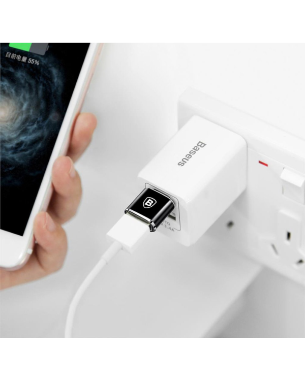 Дополнительное изображение книги «Baseus USB to USB Type-C Adapter 2.4A (Black)»