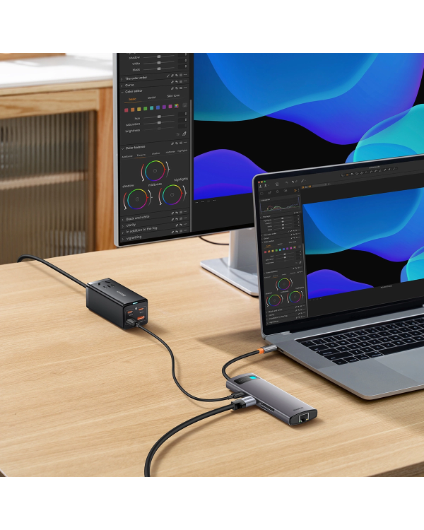8 в 1 Baseus StarJoy USB-C to USB-C PD | 3x USB-A | HDMI | RJ-45 | SD TF - серый
