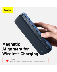 Baseus Magnetic powerbank 10000mAh 20W Overseas Edition navy blue + USB cable - USB Type C (PPCX010201)