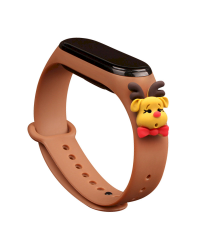 Fusion Xmas Stag ремешок для часов Xiaomi Mi Band 3 / 4 коричневый