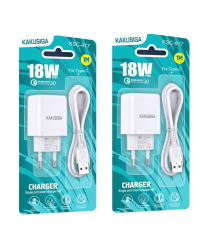 Зарядное устройство KAKUSIGA KSC-917 | 18 Вт | 3A + кабель USB-C 1 м белый