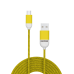 PANTONE кабель USB - microUSB 1,5м 2,4A PT-MC001-5 желтый 102C