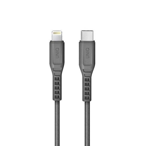 UNIQ Cable MFI Flex USB-C-Lightning 18W nylon gray / charcoal gray